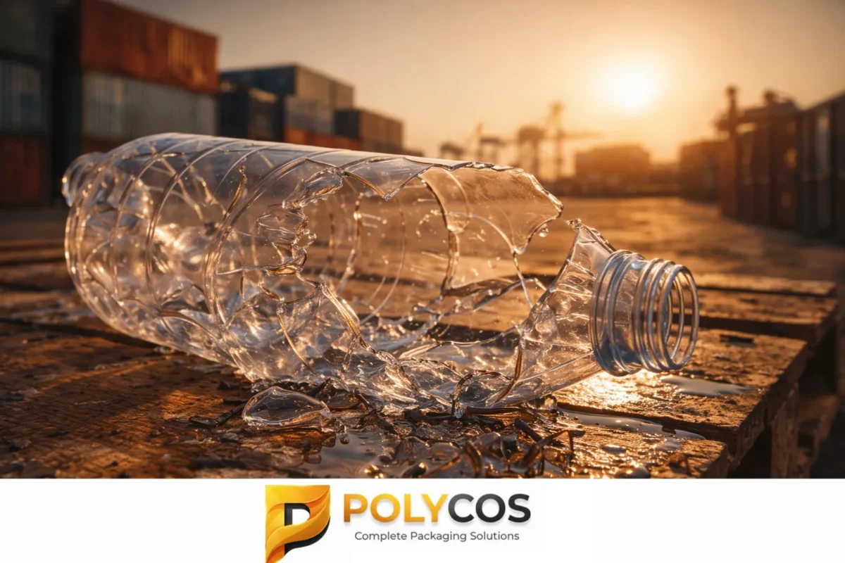 Shattered PET Bottle Under Heat Stress